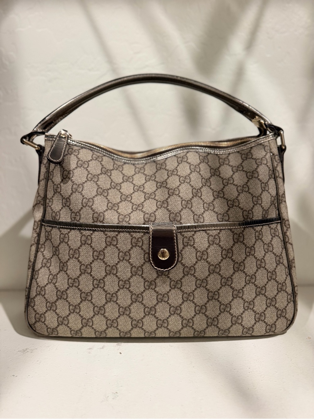 Gucci Brown GG Supreme joy Canvas Shoulder Bag
